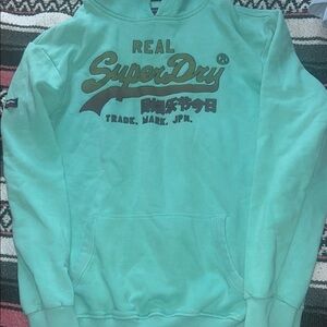 Superdry Mint Green Logo Pullover Hoodie